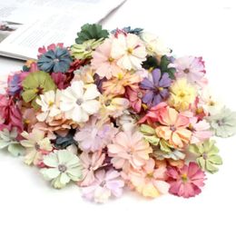 Decorative Flowers 100pcs Faux Heads For Crafts Artificial Silk DIY Wreath Accessories Wedding Party Home Garden Decoration