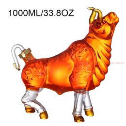 Cow Shaped Style Home Bar Whiskey Decanter for Liquor Scotch Bourbon Wine Bottle 250ML1000ML Bars Barrel 240415