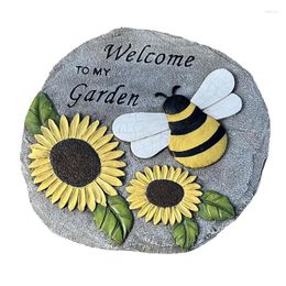 Garden Decorations Sunflower Stepping Stone Exquisite Creative Lovely Resin Welcome To My Bee Decorative For Decoration