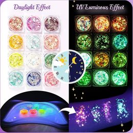 Eye Glitter Makeup Glow in The Dark Glitter Luminous Nail Face Hair Body Glitter Gel UV Holographic Face Chunky Glitter Festival 240415