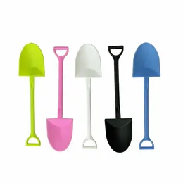 Disposable Flatware 120 Pieces Cute Plastic Shovel Spoons Mini Novelty Colourful Small Spoon Ice Cream Dessert