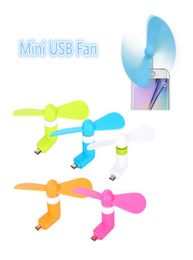 Sell Micro USB Fan Portable Mini 2 Leaves Super Mute Cooler handheld Cooling For Android Smart Phone With Retail Package 2805986