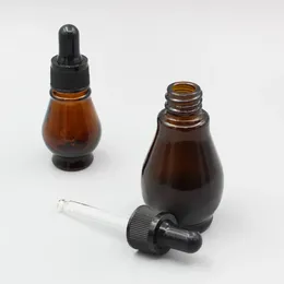 Storage Bottles 1 Oz Glass Dropper Bottle 30ml Oil Amber Container With White/Black Plastic Cap