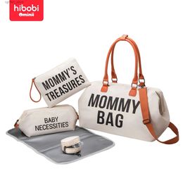 Diaper Bags hibobi 3pcs Large Capacity Mommy Bag Waterproof Dry Wet Separation Baby Diaper Storage Insulated Bottle Storage Bag For Travel L410