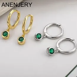 Hoop Earrings ANENJERY Round CZ Zircon Huggies For Women Girl Circle Handmade Earring Jewelry Accessories Gift Wholesale