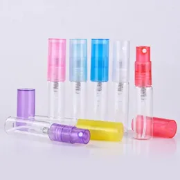 Storage Bottles 4ML Trial Pack Glass Perfume Bottle With Plastic Spray&Empty Portable Cosmetic Tube For Sample DHL
