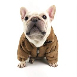 New Luxury Designer Dog Clothing Pet Winter Brown Fur Coat Thickened Cat Coat Jackets Schnauzer French Bulldog Bomei Pet Clothing for Small Dogs Chihuahua Wholesale
