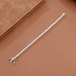 Real Solid 10k 14k Gold 3mm--5mm Wide Pass Diamond Test Moissanite Diamond Tennis Necklace/bracelet Chain for Fine Jewellery