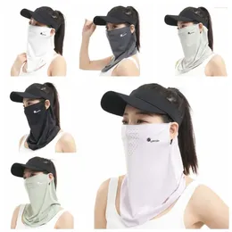 Scarves Sun Protection Summer Silk Face Mask Breathable Letter Neckline Cover Simple Hiking Sunscreen Veil