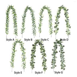 Decorative Flowers 178cm Artificial Garland Leaves Vine Lifelike Rustic Greenery Decoration For Restaurants Office Decor Multifunctional