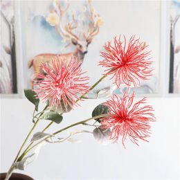 Decorative Flowers 3 Forks Simulated Sea Urchin Peculiar Flower Artificial Plant For Home Party Decor Display Fake