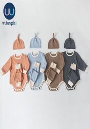 Infant Clothing For Baby Girls Clothes Set New Autumn Winter Newborn Baby Boy Clothes Rompers Pants Hat Outfits Baby Costume 201022813878