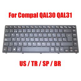 Keyboards US TR SP BR Keyboard For Compal QAL30 QAL31 PK130LJ1A00 PK130LJ1A13 PK130LJ1B21 PK130LJ1B30 English Turkish Spanish Brazilian