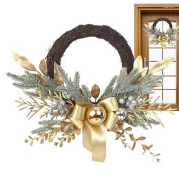 Decorative Flowers 45cm Christmas Front Door Wreath Fake Wreaths For Decor Festival Indoor & Outdoor Window Winter Wall Decorations