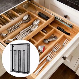 Kitchen Storage Drawer Basket Cutlery Case Desk Metal Mesh Tray Type Tableware Organiser Appliance