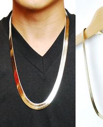 Golden Chain Boutique 1cm Flat /Dragon Bone Retro Copper Hip Hop Herringbone Chain Necklace Metal Women Men Jewellery ps04439918363