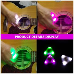 Cables 3 Pcs LED Guitar Pick Metal Plastic Picks Electric Bass Instrument Parts Supplies Abs Plectrum