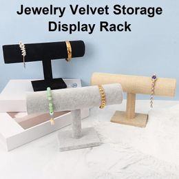 Decorative Plates Velvet Jewellery Bracelet Display Rack Necklace T-Pole Bracket Pole Delicate Watch Storage Props