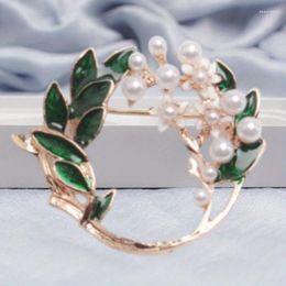 Brooches Creative Pearls Simple Drip Oil Gardenia Brooch Pin For Women Female Fashion Enamel Clothing Bag Decoration Jewelry