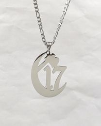 ICP Large Chapter 17 Ouija Macc Juggalo Pendant Charms Stainless Steel NK Curb Chain Necklace 4mm 1832 Inch Silver7644458