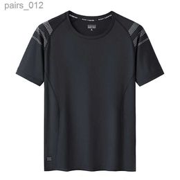 Men's T-Shirts Quick Dry Sports T-shirt Mens 2024 Short sleeved Summer Casual White Plus Extra Large Size 6XL 7XL 8XL 9XL Top of the line T-shirt yq240415