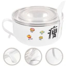 Dinnerware Sets Instant Noodle Bowl Insulated Bowls Cute Ramen Soup Lid Breakfast Serving Stainless Steel