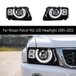 Car Accessories DRL Daytime Running Light Streamer Turn Signal Indicator For Nissan Patrol Y61 LED Headlight 05-22 Head Lamp