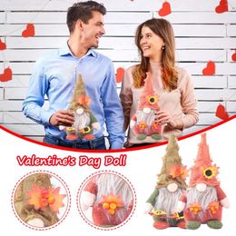 Decorative Figurines Valentine'S Day Fall Sunflower Gnome Elf Dwarf Plush Ornaments For Christmas Autumn Halloween Thanksgiving Decoration