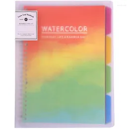 Binder Portfolio Notebook With 26 Rings/Holes 5 Subject Spiral Paper Notecook 4 Colored PP Dividers Tabs For Labels