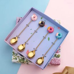 Spoons Stainless Steel Spoon Fork Coffee Dessert Cake Tea Stirring Gold Fruit Forks Kids Set Kitchen Accessories