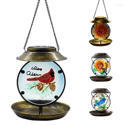 Other Bird Supplies Metal Feeder Hummingbird Food Container Outdoor Hanging Ornaments Solar Feeders Home Decor Cardinals Lantern Light