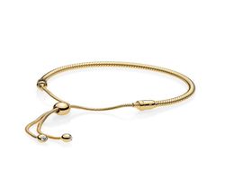 18K Yellow Gold plated Bracelets Hand rope for P 925 Sterling Silver Bracelet for Women With Original Gift 58 M22802026
