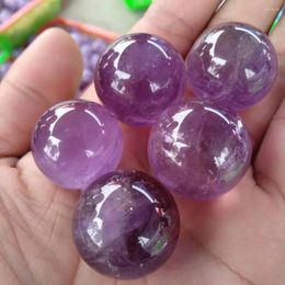 Decorative Figurines 1kg 20mm Amethyst Sphere Ball Metaphysical Fortune Reiki Healing Crystal Round Shape