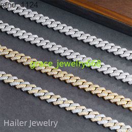 19mm /16mm/12mm/10mm 925 silver hip hop Jewellery mens moissanite necklace cuban link chain moissanite