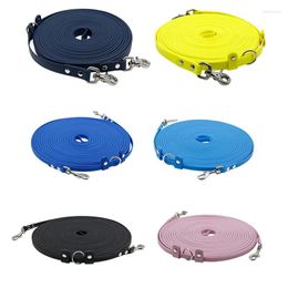 Dog Collars 15m Waterproof Long Leash Puppy Training Pet Durable PVC Coated Webbing Leashes With 2 Hooks For Camping Backyard Play