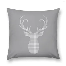 Pillow Grey Tartan Stag Head Throw Pillows Aesthetic Covers For Sofas Luxury Cover