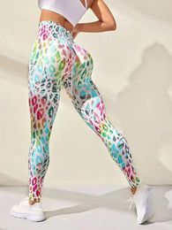 3D Print Tie Dye Sports Pants Women Seamless Leggings High Waist Fitness Push Up Leggings Gym Clothing Workout Tights 240412