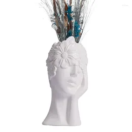 Vases Human Face Art Vase Unique Bust Head Shaped Flower Modern Decorative Centerpiece For Table Shelf Living Room Office