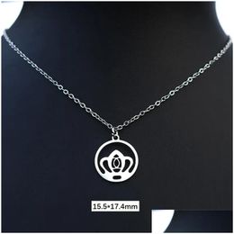 Pendant Necklaces 12 Pieces Ladies Girls Necklace Stainless Steel Crown Sleek Tiara Clavicle Jewellery Wholesale Drop Delivery Pendants Dhhgi