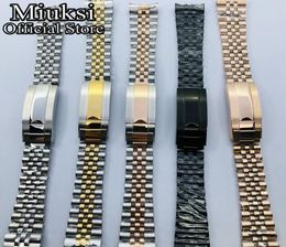 20mm silver gold rose gold black jubilee stainless steel watch band folding buckle fit watch case strap bracelet8627849