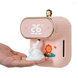 Liquid Soap Dispenser Wall Mounted Automatic Foam LED Temperature Display Smart Infrared Sensor Machine Children's