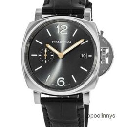 Top 10 Mechanical Watches Panerei Luminor Wristwatches Swiss Technology Brand new Luminor Due 42mm gray leather strap mens watch PAM01250 S2J3