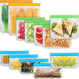 Storage Bags 12PCS Reusable Food Freezer Leakproof Safe Bag For Fruit Vegetable