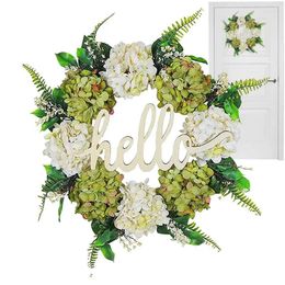 Decorative Flowers Fall Wreath For Front Door Artificial Autumn Harvest Porch Decor White Green Floral Spring Supplies