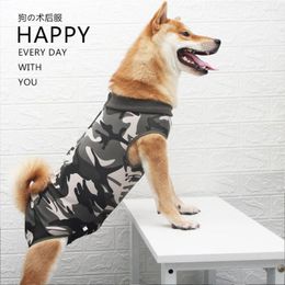 Dog Apparel Camouflage Pyjamas Cotton Contains Shedding Hair Recovery Suit Sport Full Bodysuit Jumpsuit For Small Large Dogs