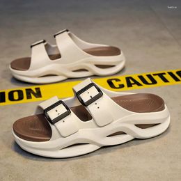 Slippers 2024 Summer Thick For Men Flip Flops Home House Non-slip Slipper Slide Outdoor Soft Sole Shoes Beach Sandals