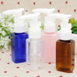 Storage Bottles 200pcs/lot 1 OZ Sample Refillable Bottle 30ml Lotion Long Beak Press Pump Square PET Wholesale