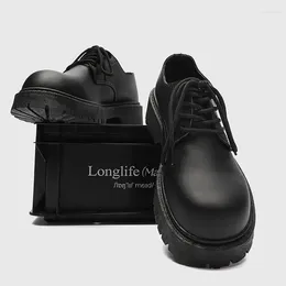 Dress Shoes Formal At Work Leather Men's Korean-Style Lace-up Student Wedding Teenagers British Office