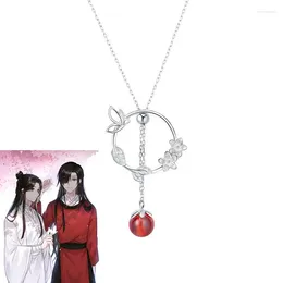 Keychains Fashion Anime Tian Guan Ci Fu Necklace Hua Cheng Xie Lian Cosplay Pendant Jewellery Prop Choker Chain Accessories Gifts