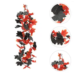 Decorative Figurines Maple Cane Leaves Hanging Garland Halloween Fall Vine Decor Indoor Plants House